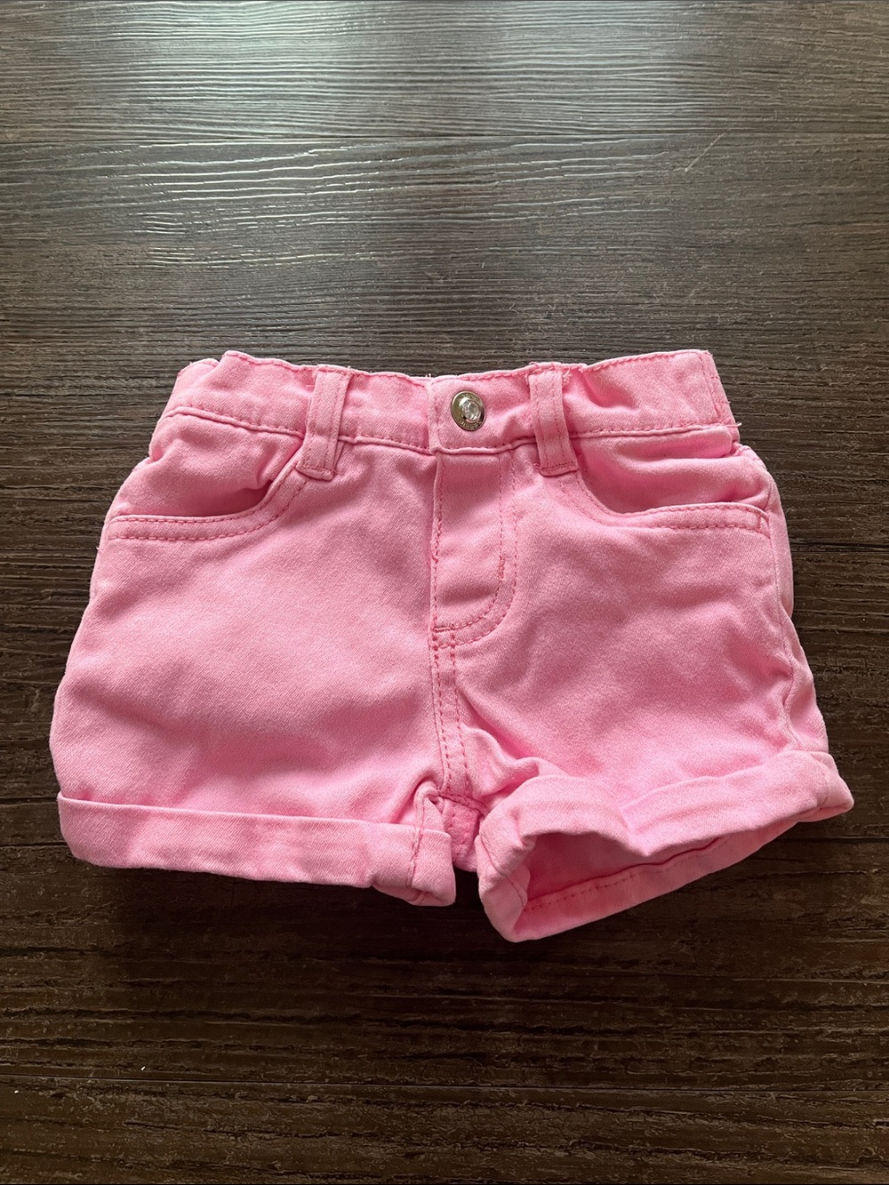 Kenzie Baby Girl Pink Cotton Shorts Size 12 Months